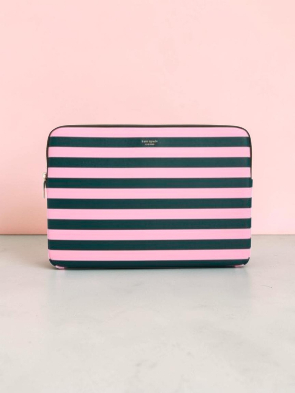 kate spade navy and pink striped laptop sleeve
